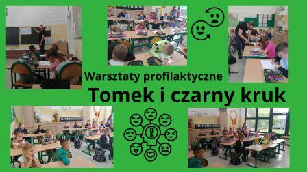 Kolaż zdjęć uczniowie podczas warsztatów