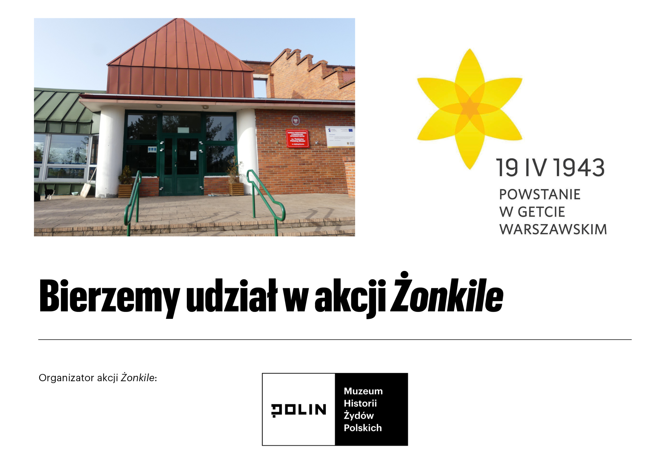 plakat o udziale szkoły w akcji Żonkile