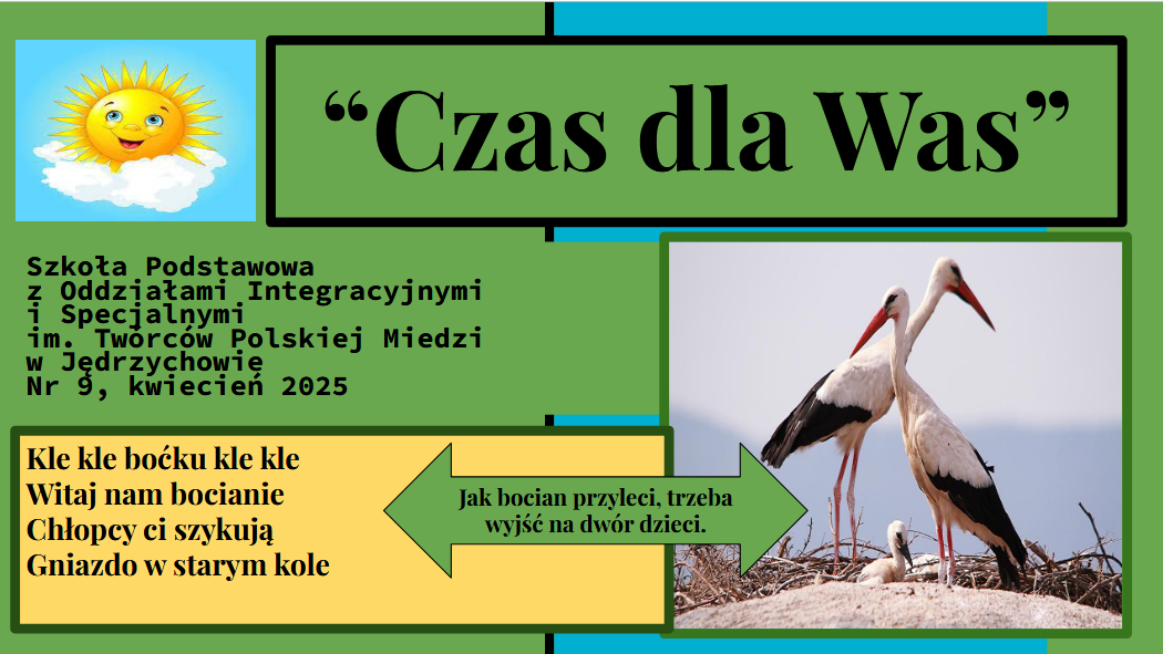 pierwsza strona gazetki szkolnej numeru kwietniowego
