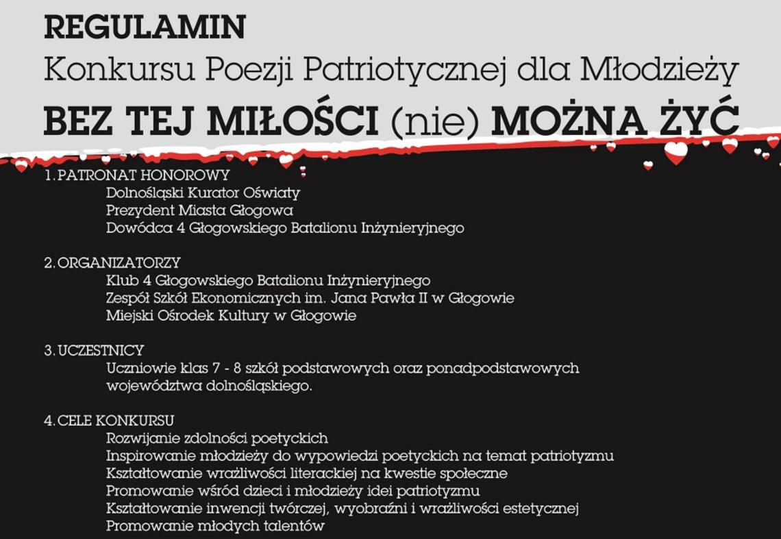 Konkurs Poezji Patriotycznej dla młodzieży