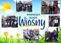 Kolaż zdjęć uczniowie w pierwszym dniu wiosny